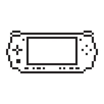 Video game Retro Handheld console illustration Gamepad sign Pixel art style Stock Illustration