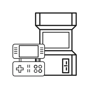 Video game retro machine icon Stock Illustration