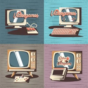 Video games icons set Royalty Free Vector Image