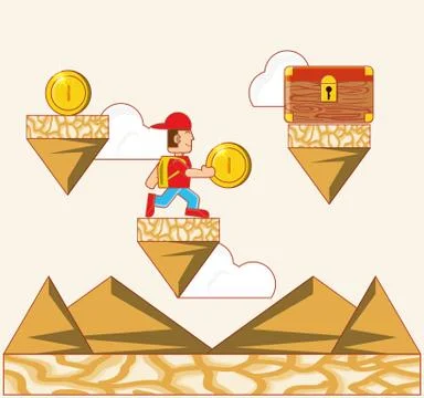 Video game scene interface Stock Illustration