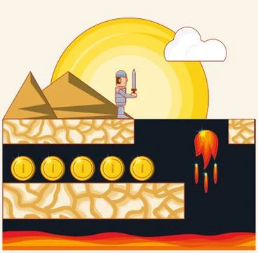 Video game scene interface Stock Illustration