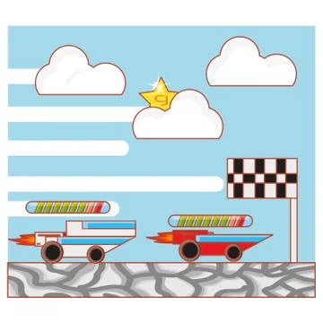 Video game scene interface Ilustração Stock
