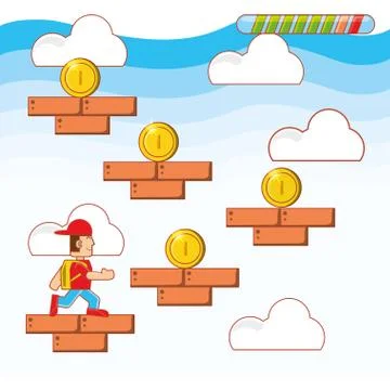 Video game scene interface Ilustração Stock