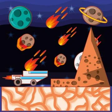 Video game scene interface Ilustração Stock