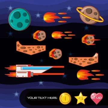 Video game scene interface Ilustração Stock