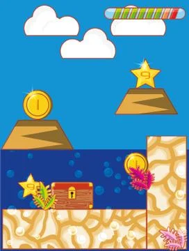 Video game scene interface Stock Illustration