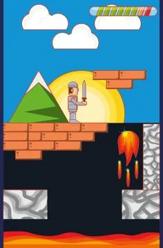 Video game scene interface Ilustração Stock