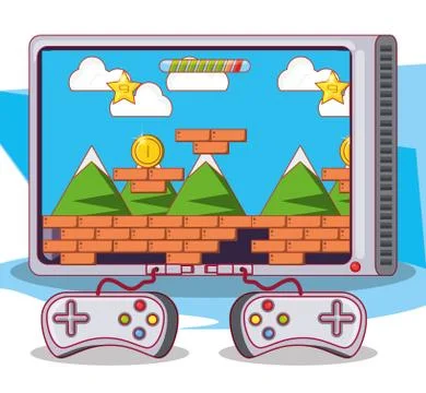 Video game scene interface Ilustração Stock