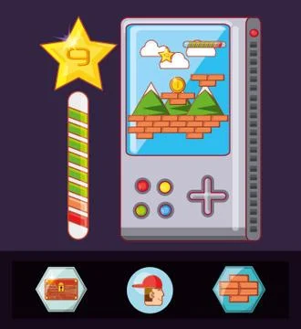 Video game scene interface Stock Illustration