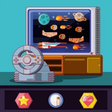 Video game scene interface Ilustração Stock