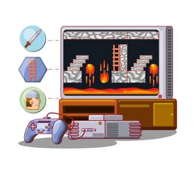 Video game scene interface Ilustração Stock