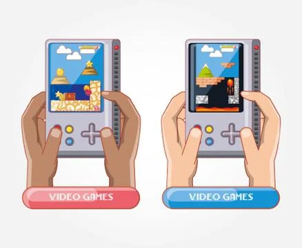 Video game set icons Illustrazione stock