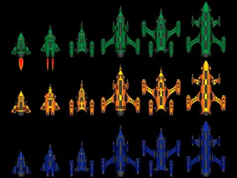 Video game space ship Stock Illustration