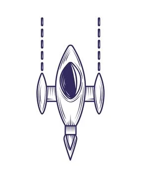 Video game space ship Illustration