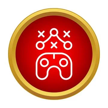 Video game strategy planning with controller icon Illustrazione stock