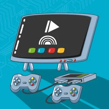 Video game technology set gadgets Stock Illustration