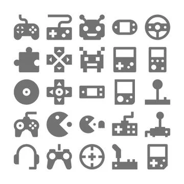 Video Game Vector Icons Stock Illustration
