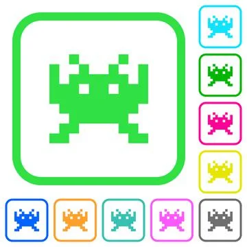 Video game vivid colored flat icons Illustrazione stock