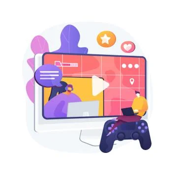 Video game walkthrough abstract concept vector illustration. Ilustración de archivo