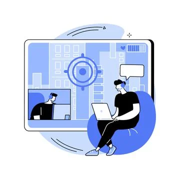 Video game walkthrough abstract concept vector illustration. Ilustración de archivo