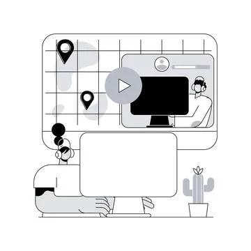 Video game walkthrough abstract concept vector illustration. Ilustración de archivo