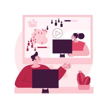 Video game walkthrough abstract concept vector illustration. Ilustración de archivo