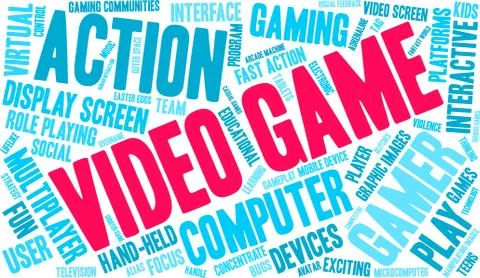 Video Game Word Cloud Illustrazione stock