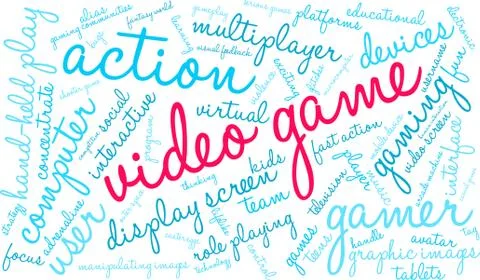Video Game Word Cloud Illustrazione stock
