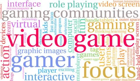 Video Game Word Cloud Stock-Illustration