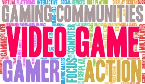 Video Game Word Cloud Illustrazione stock
