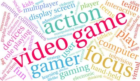 Video Game Word Cloud Illustrazione stock