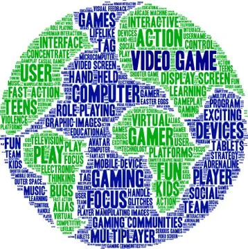 Video Game Word Cloud Illustrazione stock