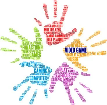 Video Game Word Cloud Stock-Illustration