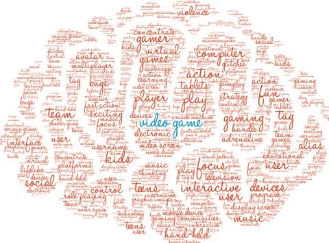 Video Game Word Cloud Illustrazione stock