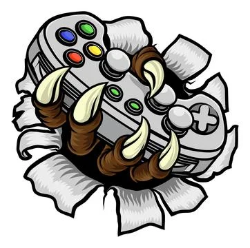 Video Gamer Game Gaming Controller Claw Hand Stock Illustration