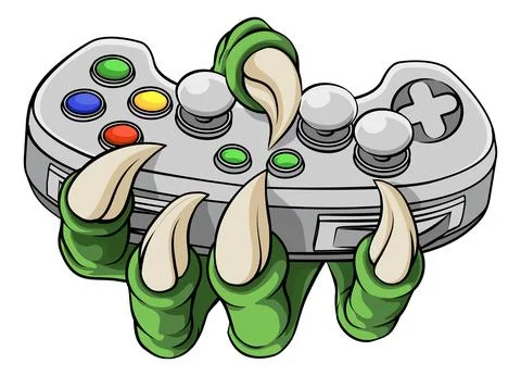 Video Gamer Game Gaming Controller Claw Hand Stock Illustration