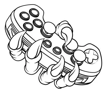 Video Gamer Game Gaming Controller Claw Hand Stock Illustration