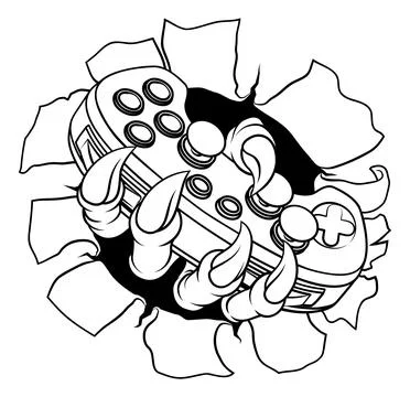 Video Gamer Game Gaming Controller Claw Hand Stock Illustration