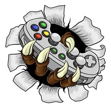 Video Gamer Game Gaming Controller Claw Hand Stock Illustration