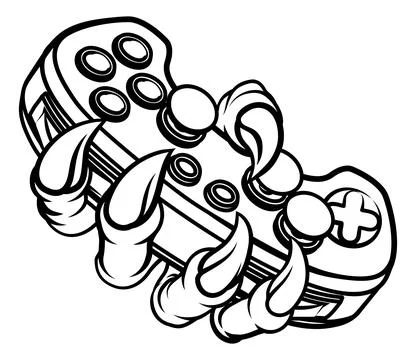 Video Gamer Game Gaming Controller Claw Hand Stock Illustration