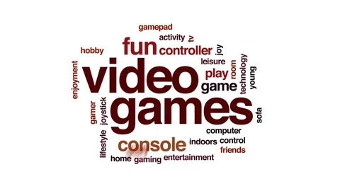Video games animated word cloud, text de... | Stock Video | Pond5