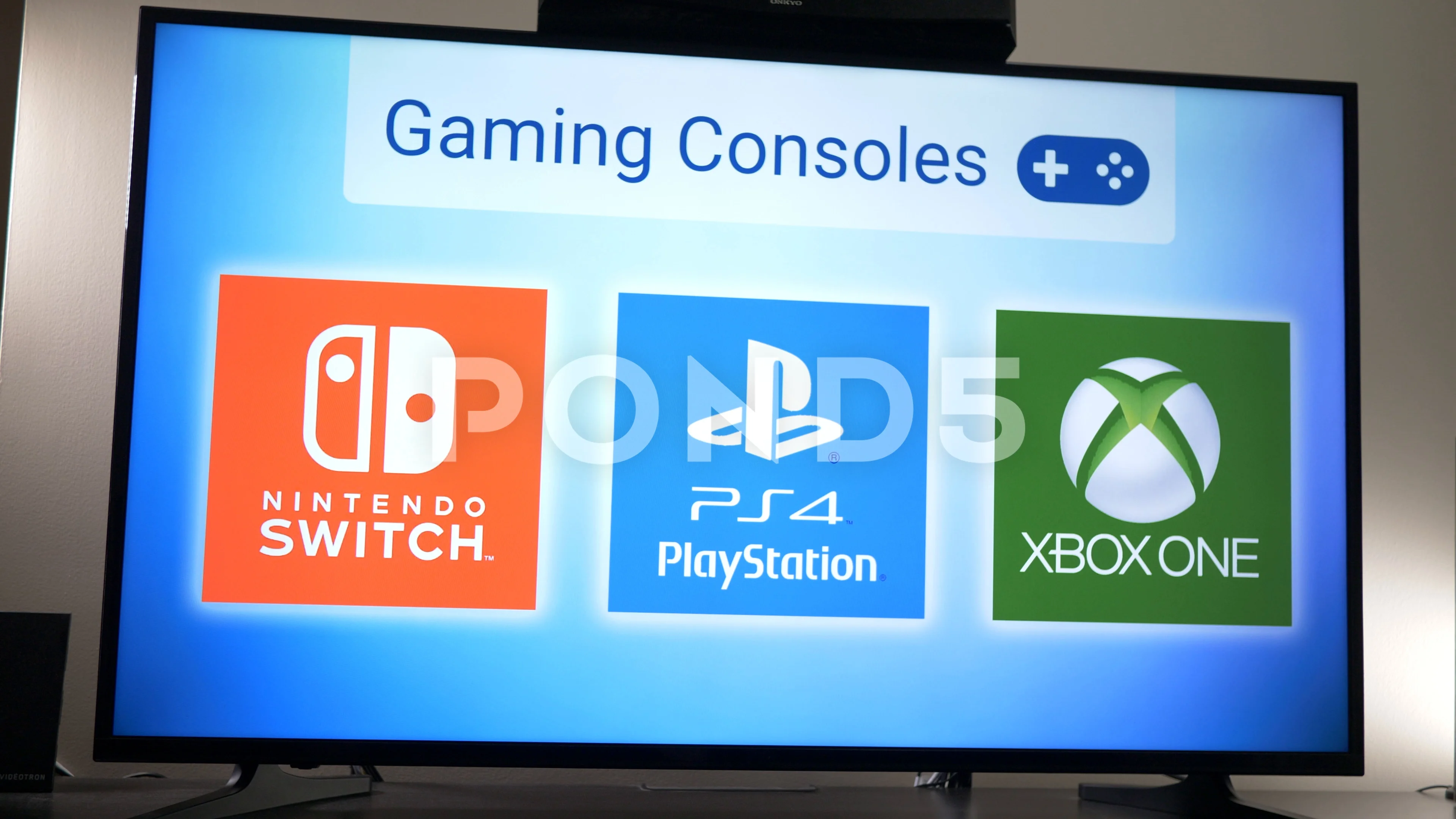 Video Games Consoles On A Smart Tv On Th Stock Video Pond5