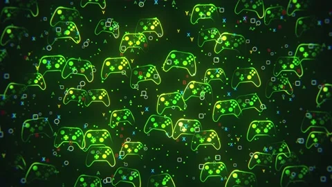 Video Games Green Background Stock Footage 153108650