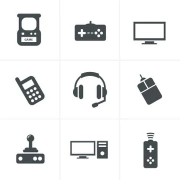 Video Games Icon Set Stock Illustration