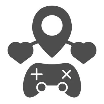 Video games location solid icon. Game map vector illustration isolated on white Illustrazione stock
