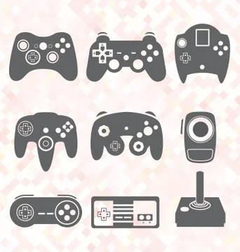 Video Games Remote Controls Stock Illustration