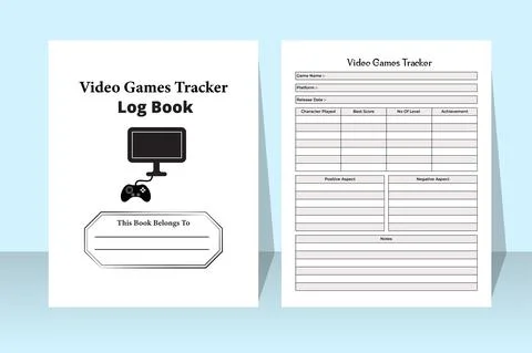 Video games score tracker KDP interior journal. Daily online games score and  Illustrazione stock