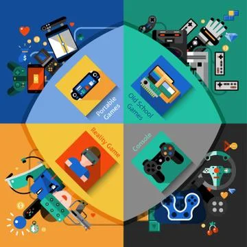 Video Games Set Stock Illustration