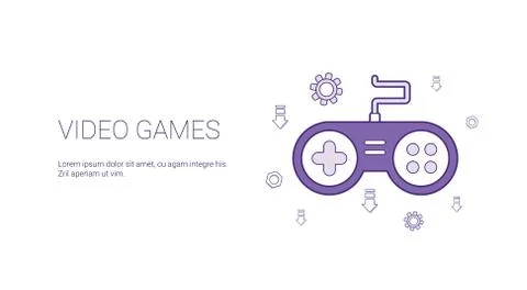 Video Games Template Web Banner With Copy Space Stock Illustration