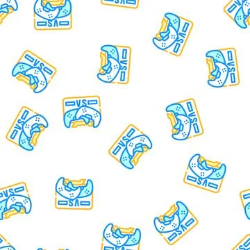 Video games vector seamless pattern flat Stock Illustration
